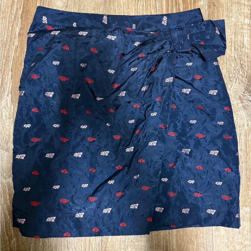 Banana Republic Navy Skirt with Red and Light Pink Accents
